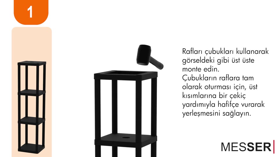 Sakura raflı lambader kurulum animasyonu