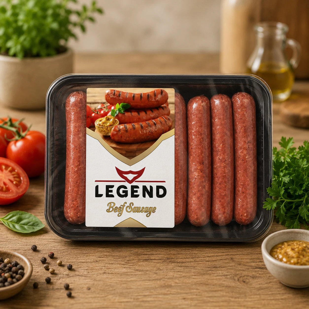 Sausage packaging label design