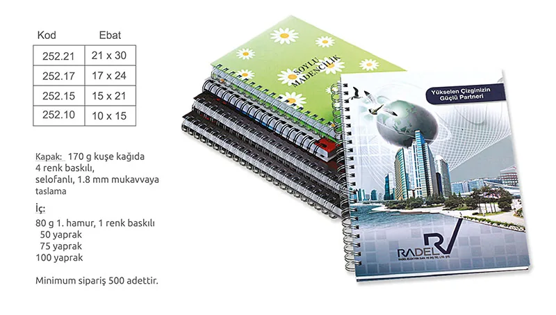 ATM 252 Defter Spiralli Sert Kapak (10 × 15 cm)